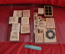 Load image into Gallery viewer, Stampin' Up! 22 Piece Rubber Stamp Greetings Sentiments Designs Phrases