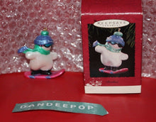 Load image into Gallery viewer, Hallmark Ornament Brother 1995 Snowman On Snowboard With Box