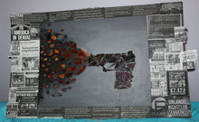 Load image into Gallery viewer, Original Art Glass On Acrylic Collage Poster Gun Violence Awareness Prevention