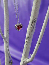 Load image into Gallery viewer, Sterling Silver Red Heart Crystal Pendant Necklace R.H. Macy's Fine Jewelry