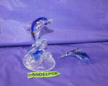 Load image into Gallery viewer, Cristal d'Arques Lead Crystal Dolphin On Wave Animal Figurine Decor W/ Smaller