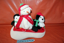 Load image into Gallery viewer, Hallmark Snow What Fun Penguin Snowman Dog Sleigh Ride Musical Jingle Pals