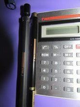 Load image into Gallery viewer, TWA Airline First Class Folio Calculator Pen Pencil In Blue & Tan Logo Zip Case