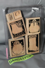 Load image into Gallery viewer, Stampin' Up! 6 Piece Holiday Woodcuts Rubber Stamp Set Craft, Cards, Sentiment