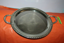 Load image into Gallery viewer, Vintage Silver Round Serving Tray Platter With Handles