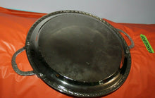 Load image into Gallery viewer, Vintage Silver Round Serving Tray Platter With Handles