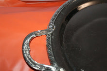 Load image into Gallery viewer, Vintage Silver Round Serving Tray Platter With Handles
