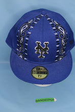 Load image into Gallery viewer, New York Mets 59Fifty Baseball Blue Bandanna Pattern Hat 7 5/8 New Era Fitted