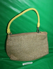 Load image into Gallery viewer, Loft Ann Taylor Mini Handbag Purse Gold Shimmer With Yellow Handle