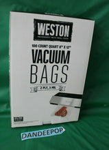 Load image into Gallery viewer, Weston 100 Count Vacuum Bags Sous Vide 8x12 Quart In Box