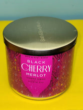Load image into Gallery viewer, Bath & Body Works Black Cherry Merlot Scented Jar Essential Oil Candle 14.5