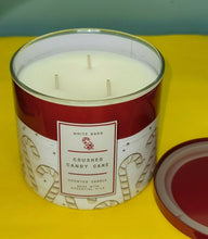 Load image into Gallery viewer, Bath & Body Works White Barn Crushed Candy Cane Jar Essential Oil Candle 14.5