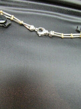 Load image into Gallery viewer, Vintage 989 Silver & Gold Bead Open Link Bib Choker Necklace Jewelry