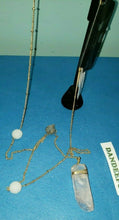 Load image into Gallery viewer, New York & Company Crystal And Bead Pendant Lariat Gold Tone Necklace Jewelry