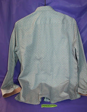 Load image into Gallery viewer, Johnston Murphy Men's Casual Long Sleeve Dress Shirt Size Medium Blue W/ Pattern