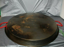 Load image into Gallery viewer, Large Metal Paella Cooking Pan With Red Handles 25"