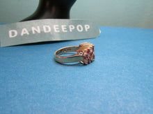 Load image into Gallery viewer, Red Gemstone On 925 Gold Plated Sterling With Rhinestones Ring Size 6