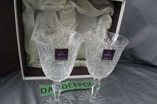 Load image into Gallery viewer, Pair Of Royal Doulton Webb Corbett Aches Crystal Stemware Wine Glasses In Box