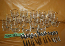 Load image into Gallery viewer, 47 Piece Glass Mini Dessert Bowl Cups With Silver Spoons Single Serve Entertain