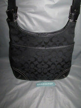 Load image into Gallery viewer, Coach Black Signature Logo Canvas Handbag JO771-F11193