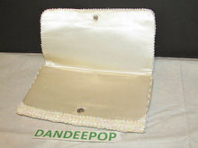 Load image into Gallery viewer, Vintage Du Barry White Embellished Sequin & Bead Satin Clutch Handbag Hong Kong