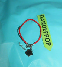 Load image into Gallery viewer, 44 Red Wax Braided Rope With Paw Print Enamel Charm Pet Love Bracelet Jewelry