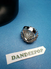 Load image into Gallery viewer, CZ Round cluster Burst Silver Ring Jewelry Size 8 NM Over 40 Stones