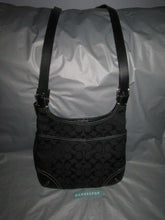 Load image into Gallery viewer, Coach Black Signature Logo Canvas Handbag JO771-F11193