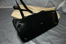 Load image into Gallery viewer, Burberry Designer Black Quilted Patent Leather Handbag With Dust Bag Italy