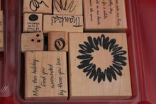 Load image into Gallery viewer, Stampin' Up! 22 Piece Rubber Stamp Greetings Sentiments Designs Phrases