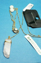 Load image into Gallery viewer, New York & Company Crystal And Bead Pendant Lariat Gold Tone Necklace Jewelry