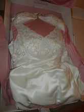 Load image into Gallery viewer, Dutch Satin Hand Beaded Professionally custom made Wedding Dress Sleeveless S/M