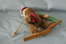 Load image into Gallery viewer, Russ Berrie & Co Country Mogul Skiing Brown Bear Stuffed Animal With Tags