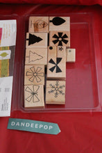 Load image into Gallery viewer, Stampin' Up! 11 Piece Rubber Stamp Shapes And Shadows Set 104014