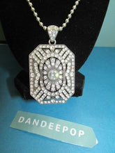 Load image into Gallery viewer, Paula Abdul Signature Hexagonal Shape Crystal Silver Necklace Vintage Jewelry