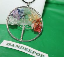 Load image into Gallery viewer, Tree Of Life Gemstone On Silver Metal Wire Necklace Pendant Jewelry