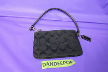 Load image into Gallery viewer, Coach C Logo Small Black Zip Top Wallet Wristlet Handbag Accessory