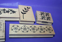 Load image into Gallery viewer, 5 Vicki Schreiner And Great Impressions Rubber Stamp Set Florals Plum Blossom