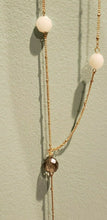 Load image into Gallery viewer, New York & Company Crystal And Bead Pendant Lariat Gold Tone Necklace Jewelry