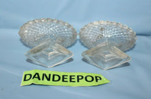 Load image into Gallery viewer, Pair Of Mini Saw Tooth Quilt Pattern Mini Pedestal Crystal Vases
