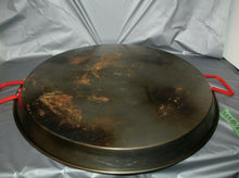 Load image into Gallery viewer, Large Metal Paella Cooking Pan With Red Handles 25"