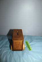 Load image into Gallery viewer, Vintage Brinks Pittson Toystalgia 1984 Wood Armored Car Novelty Coin Bank