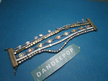 Load image into Gallery viewer, 6 Strand Gold Tone Metal and Beaded Gem Fashion Bracelet