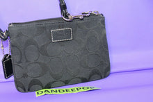 Load image into Gallery viewer, Coach C Logo Small Black Zip Top Wallet Wristlet Handbag Accessory
