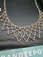 Load image into Gallery viewer, Vintage 989 Silver & Gold Bead Open Link Bib Choker Necklace Jewelry