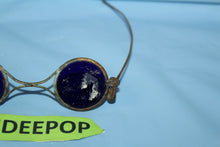 Load image into Gallery viewer, Vintage Old Blue Lens Welding Glasses Protective Eyewear Steampunk Costume