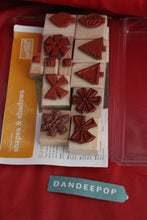 Load image into Gallery viewer, Stampin' Up! 11 Piece Rubber Stamp Shapes And Shadows Set 104014