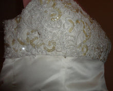 Load image into Gallery viewer, Dutch Satin Hand Beaded Professionally custom made Wedding Dress Sleeveless S/M