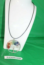 Load image into Gallery viewer, Tree Of Life Gemstone On Silver Metal Wire Necklace Pendant Jewelry
