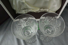 Load image into Gallery viewer, Pair Of Royal Doulton Webb Corbett Aches Crystal Stemware Wine Glasses In Box